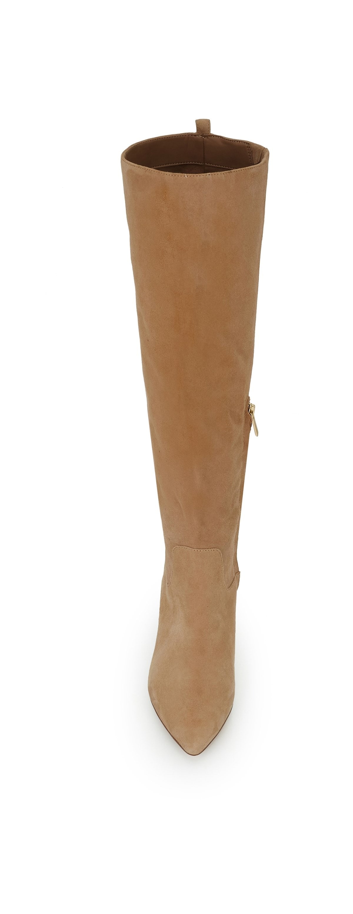 camel suede knee high boots