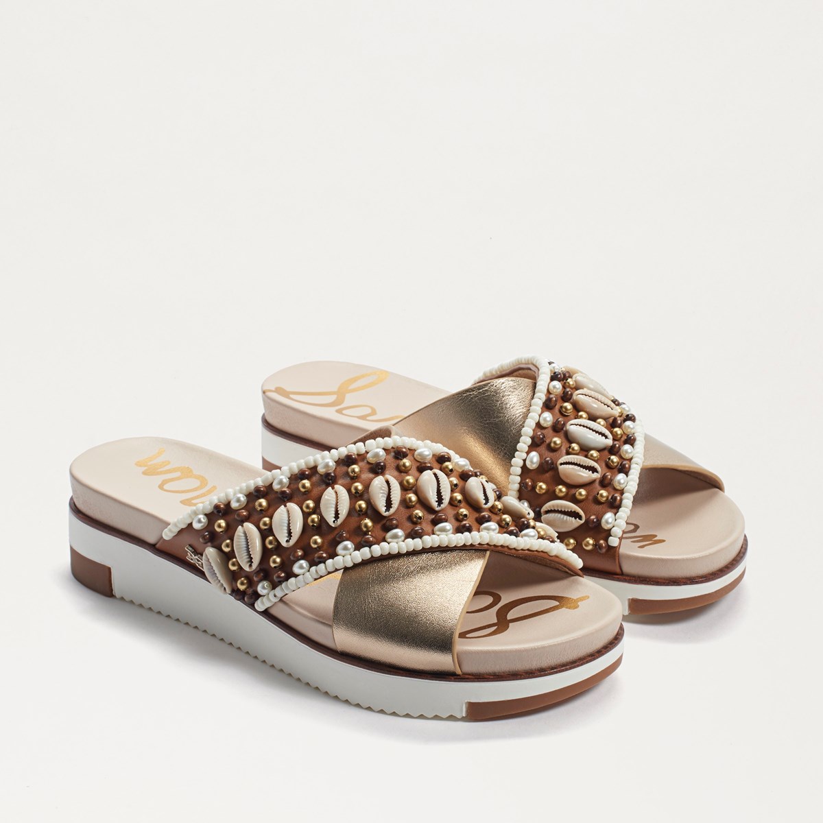 sam edelman audrea slide sandal gold