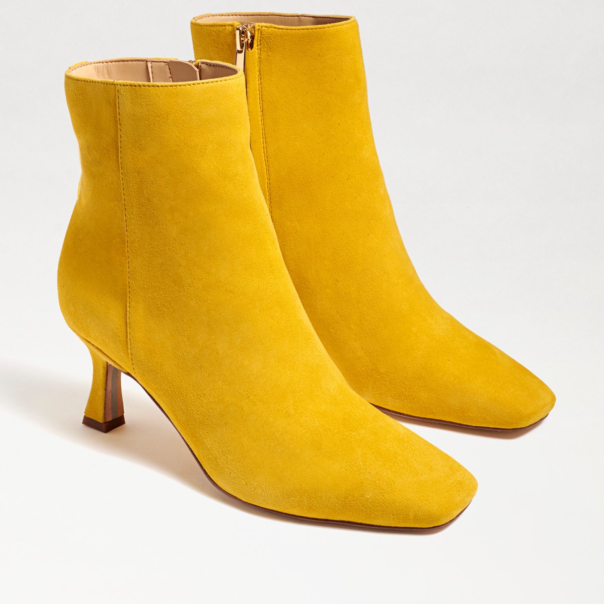 yellow suede booties