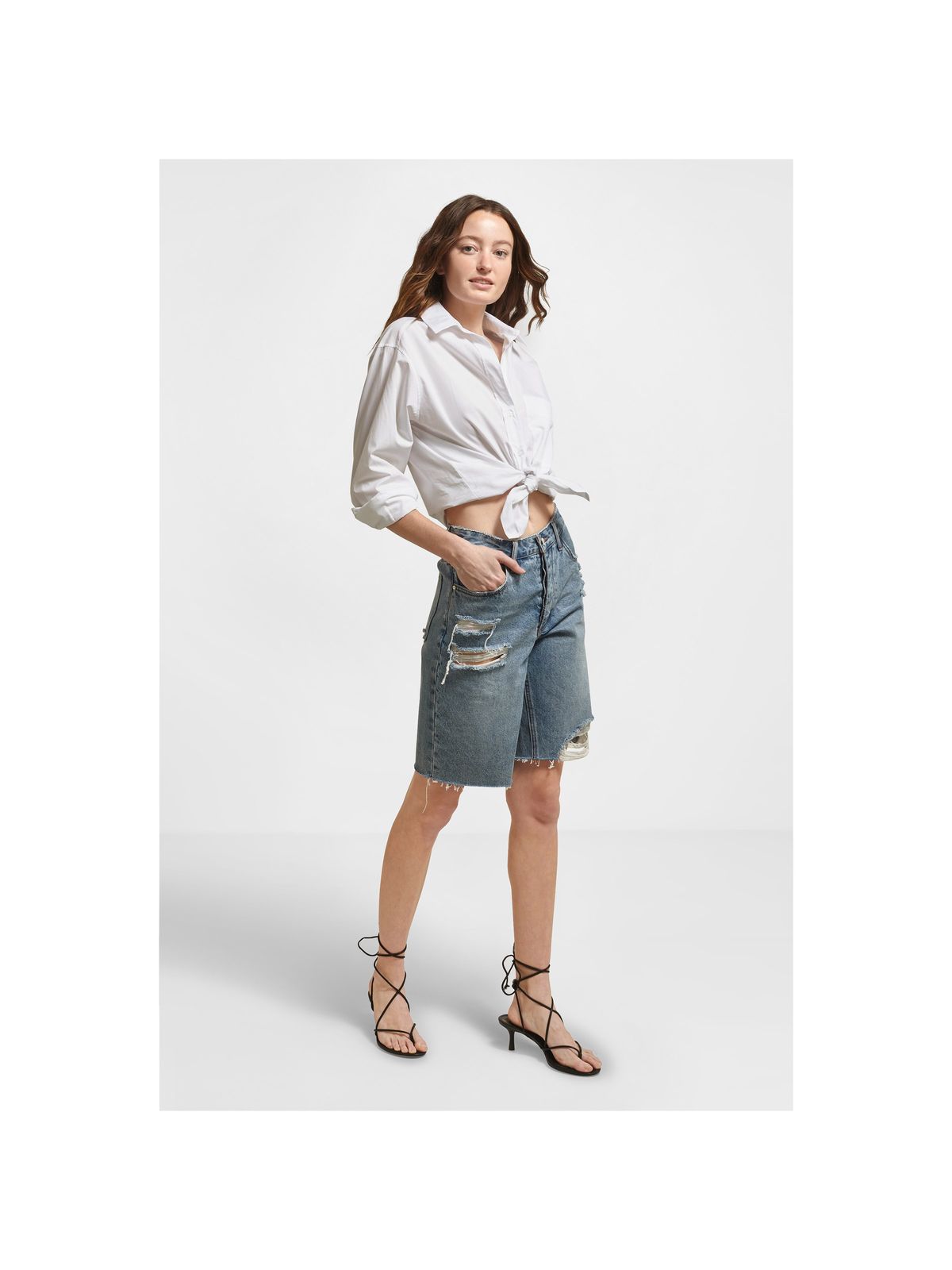 Sam Edelman Distressed Bermuda Shorts 