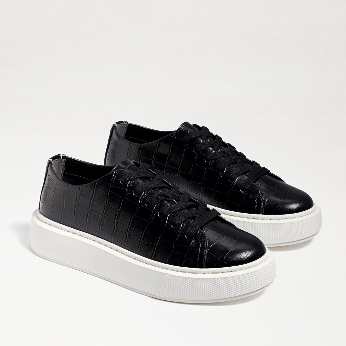 black lace up platform sneakers