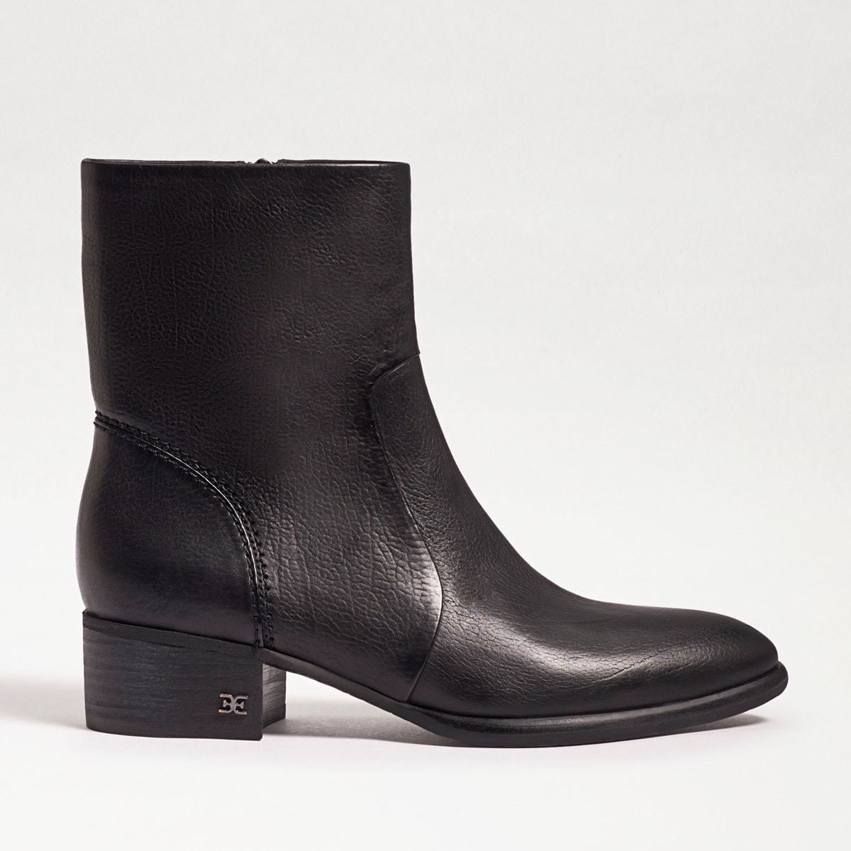 mid calf leather black boots