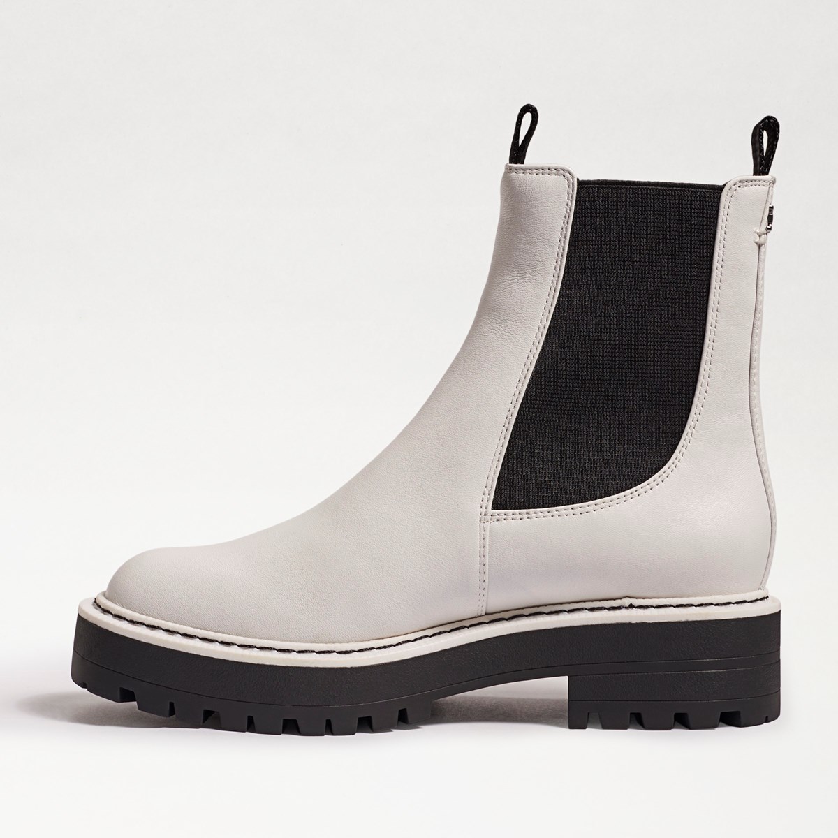 albie ecru leather chunky chelsea boots