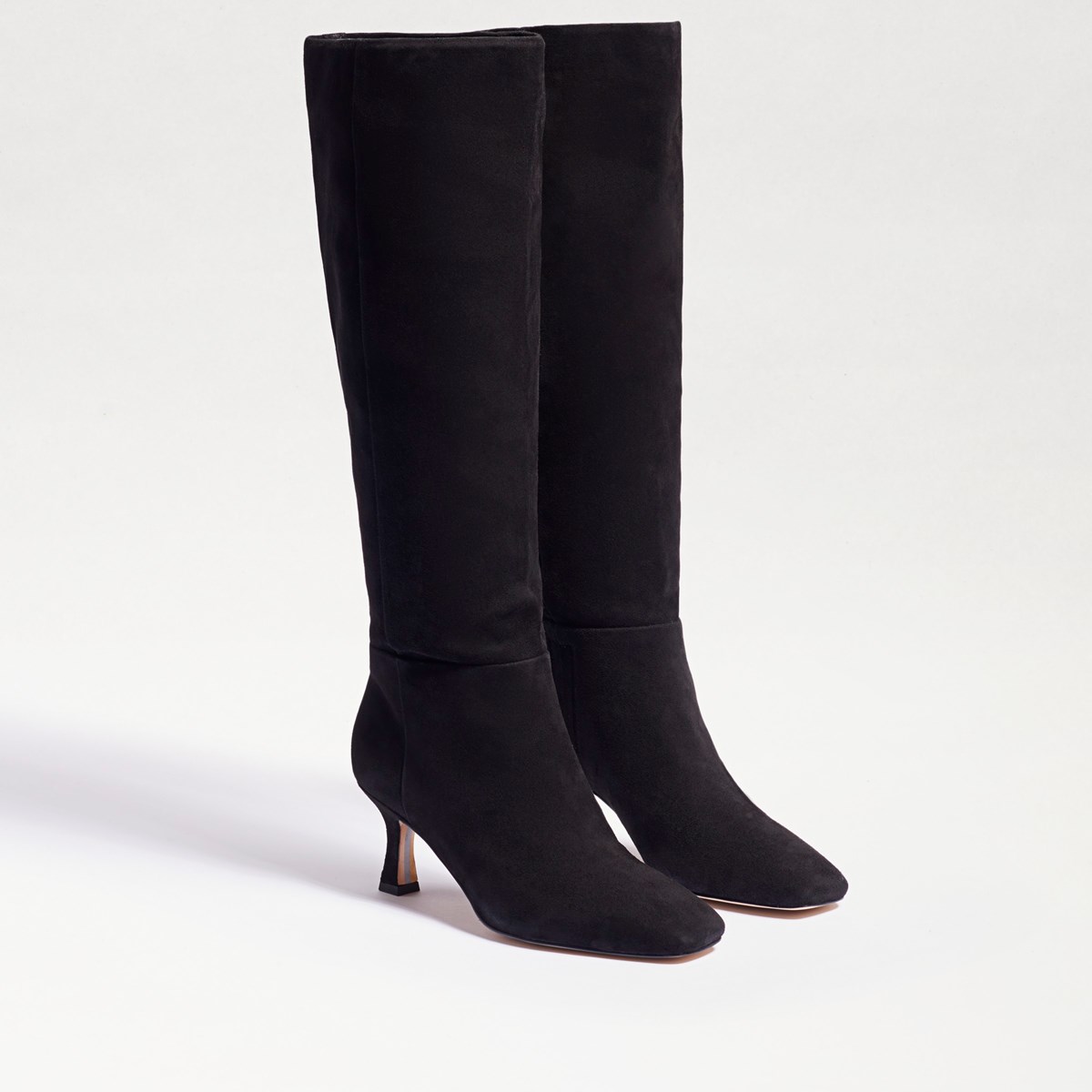 knee high kitten heel boots