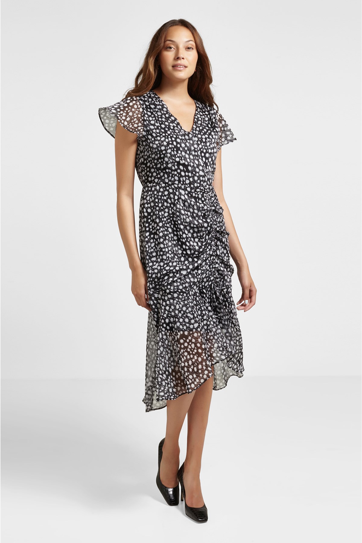 ruched chiffon