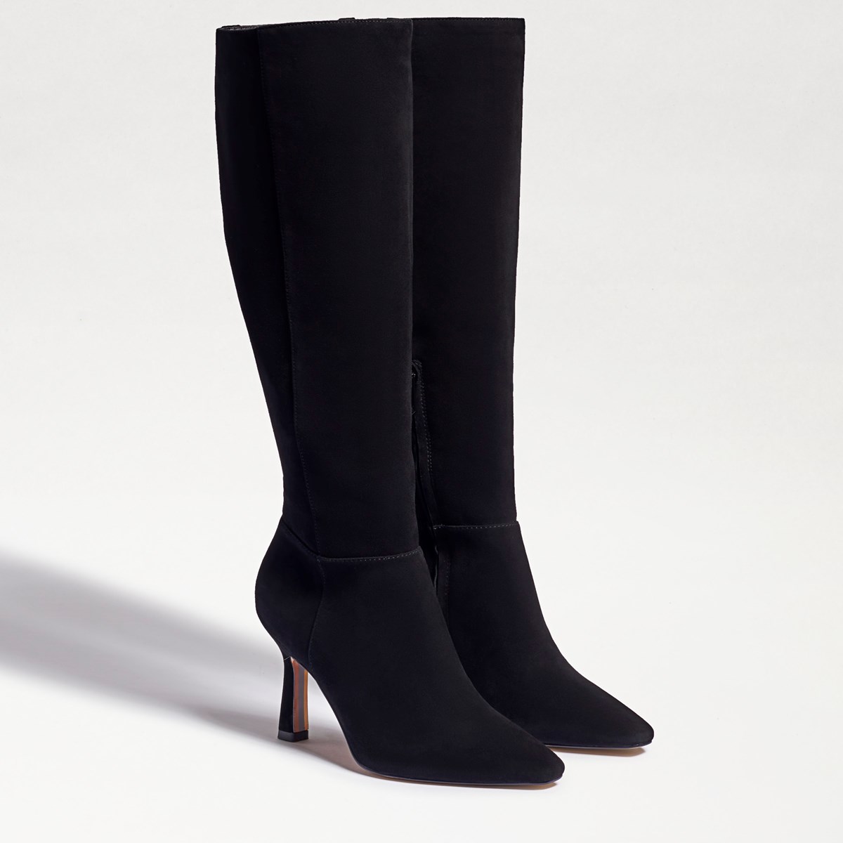 tall kitten heel boots