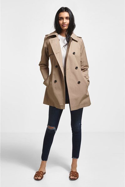 Short Belted Trench Coat