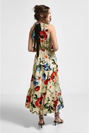 High Neck Floral Tier Maxi Dress - Front