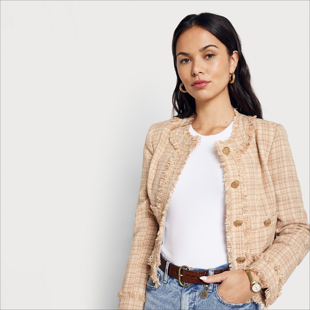 Tweed Blazers Women Outerwear, Tweed Blazer Jacket Womens