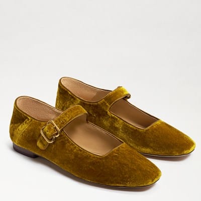 Michaela Mary Jane Flat Rust Velvet | Womens Flats | Sam Edelman