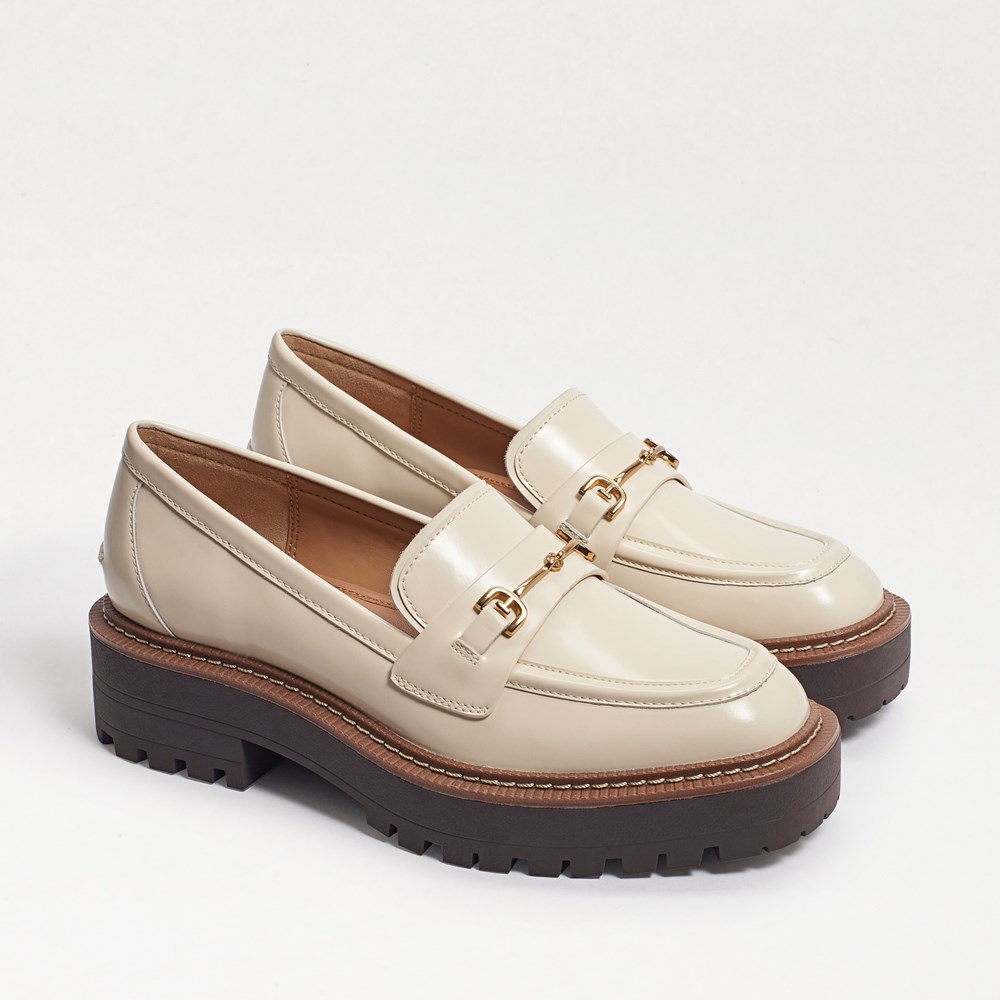 cream platform loafers