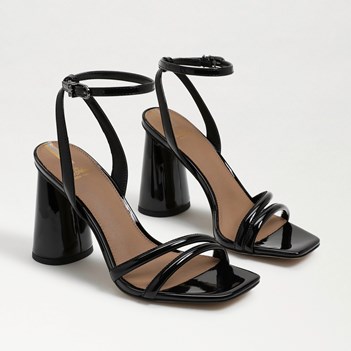 Kia Block Heel Sandal: Black Patent