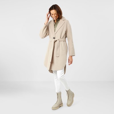 Single Breasted Belted Wool Coat
