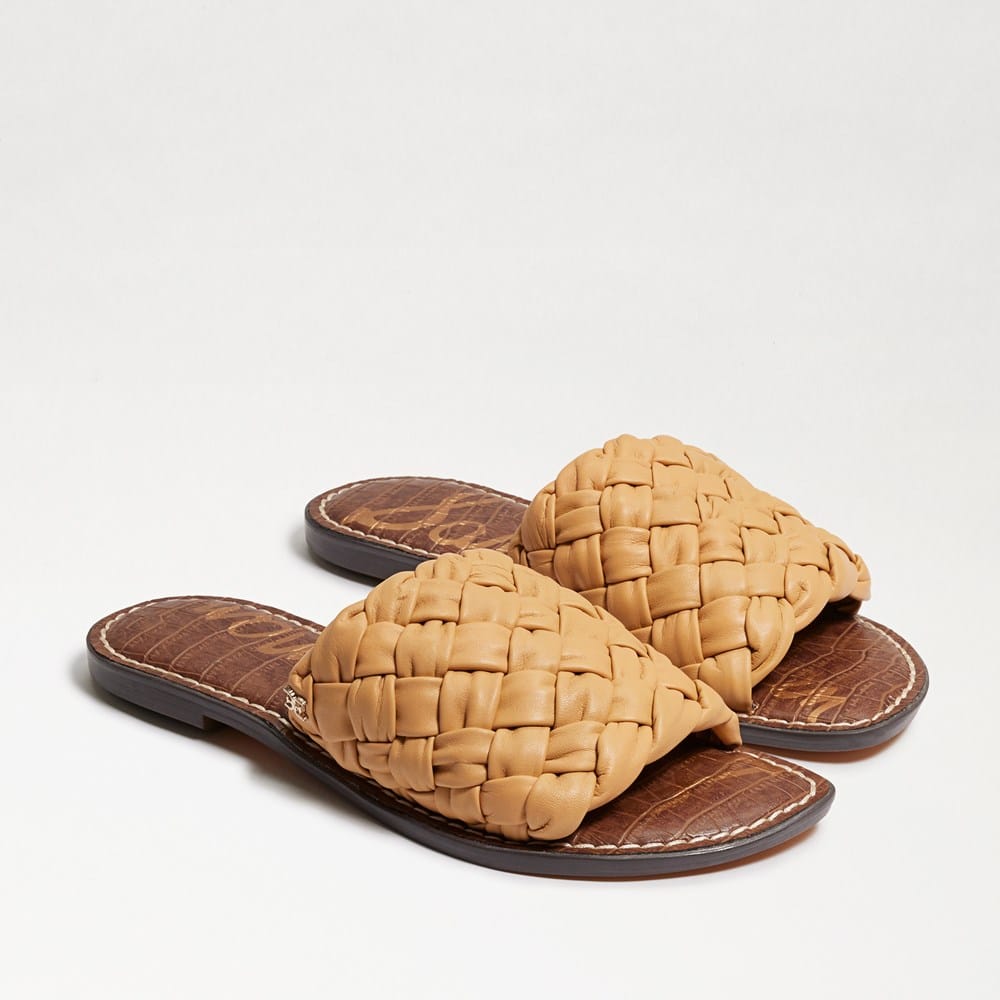 New NWOB Womens Sam Edelman Griffin Woven Brown Leather  New‎ NWOB Womens Sam Edelman Griffin Woven Brown Leather Slides Sandals Size 7 M display picture 1