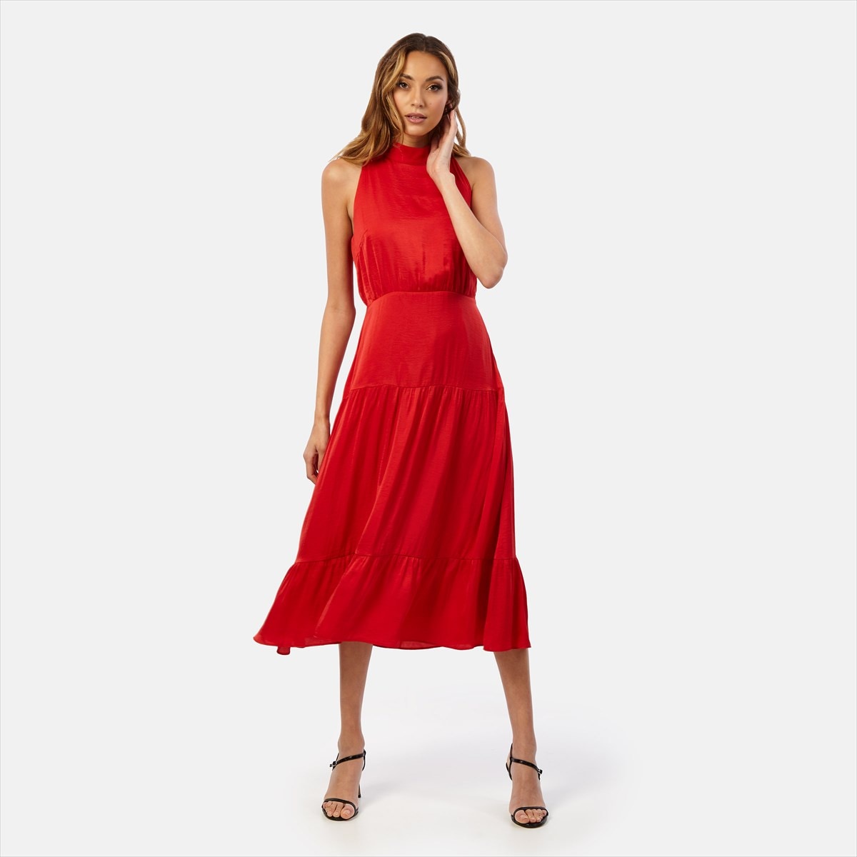 high collar dress