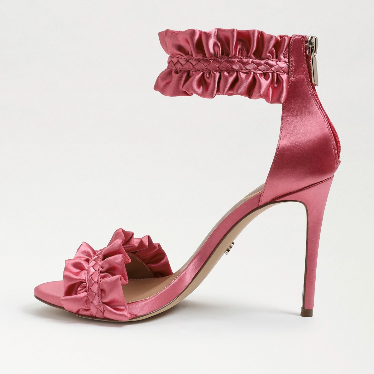 Pink Flower Strap Ankle Stiletto Rose Gladiator Sandal 
