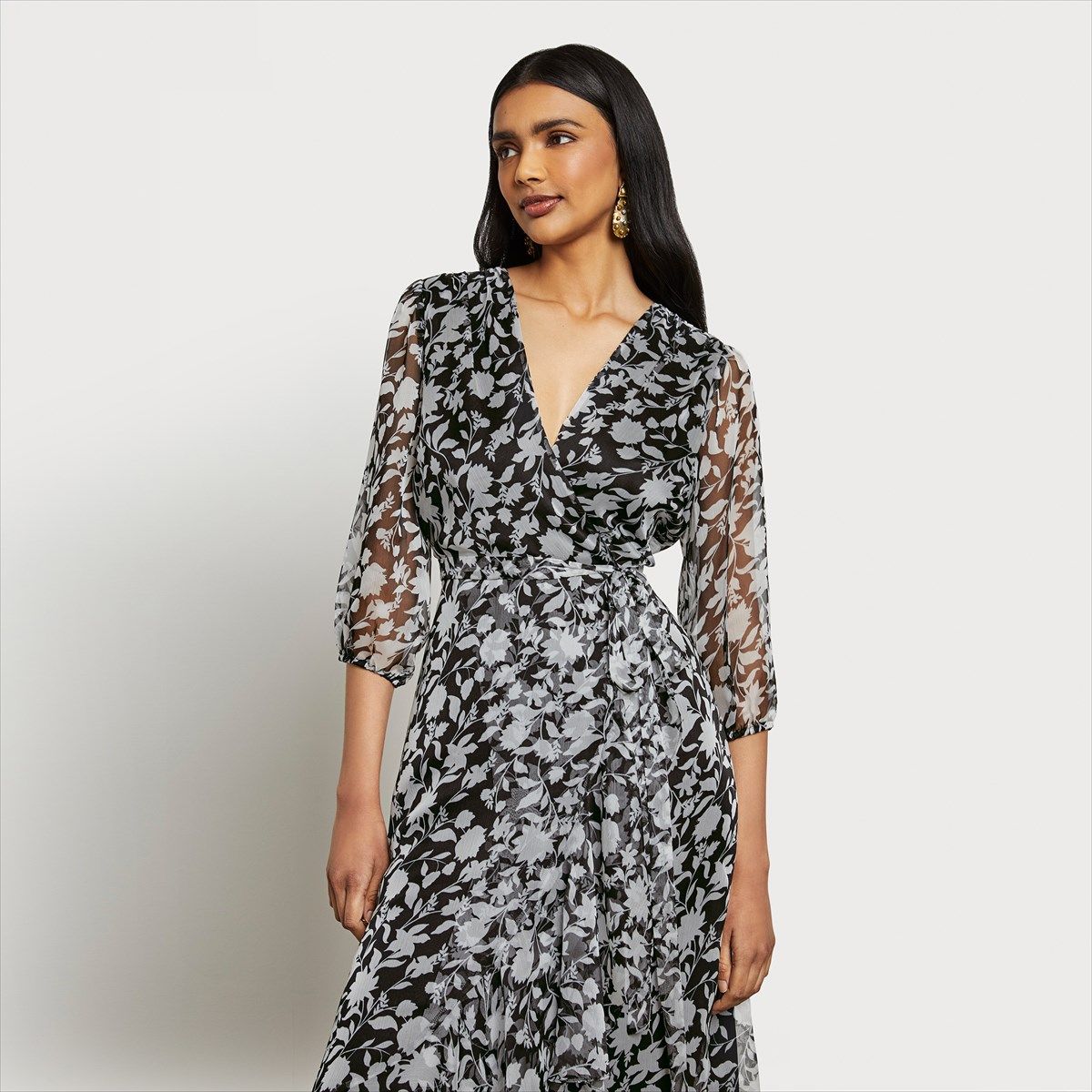 Sam Edelman Long Sleeve Floral Midi 
