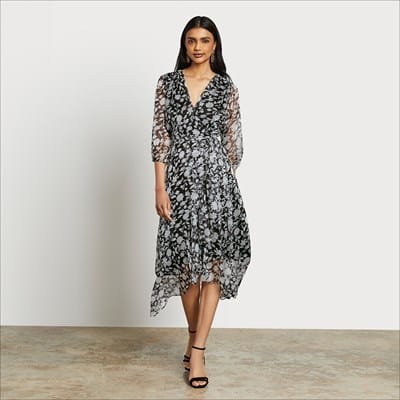 Sam Edelman Long Sleeve Floral Midi 
