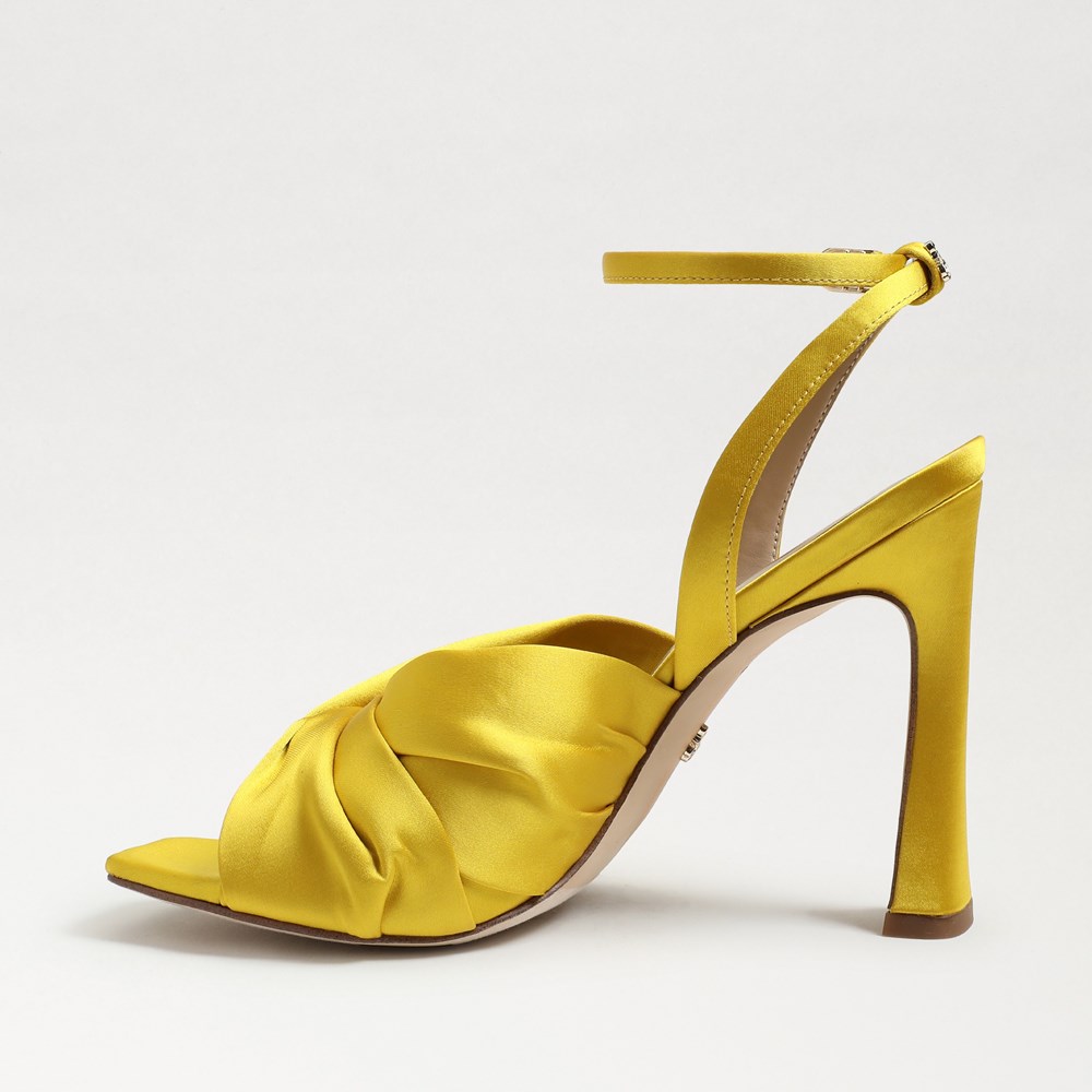Mustard yellow strappy heels online