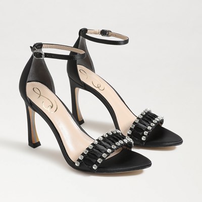 Black strappy heels top 3 inch