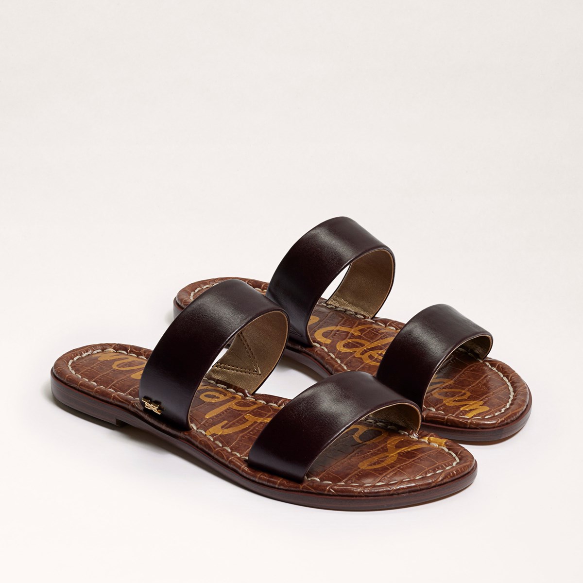 women's slide sandals leather