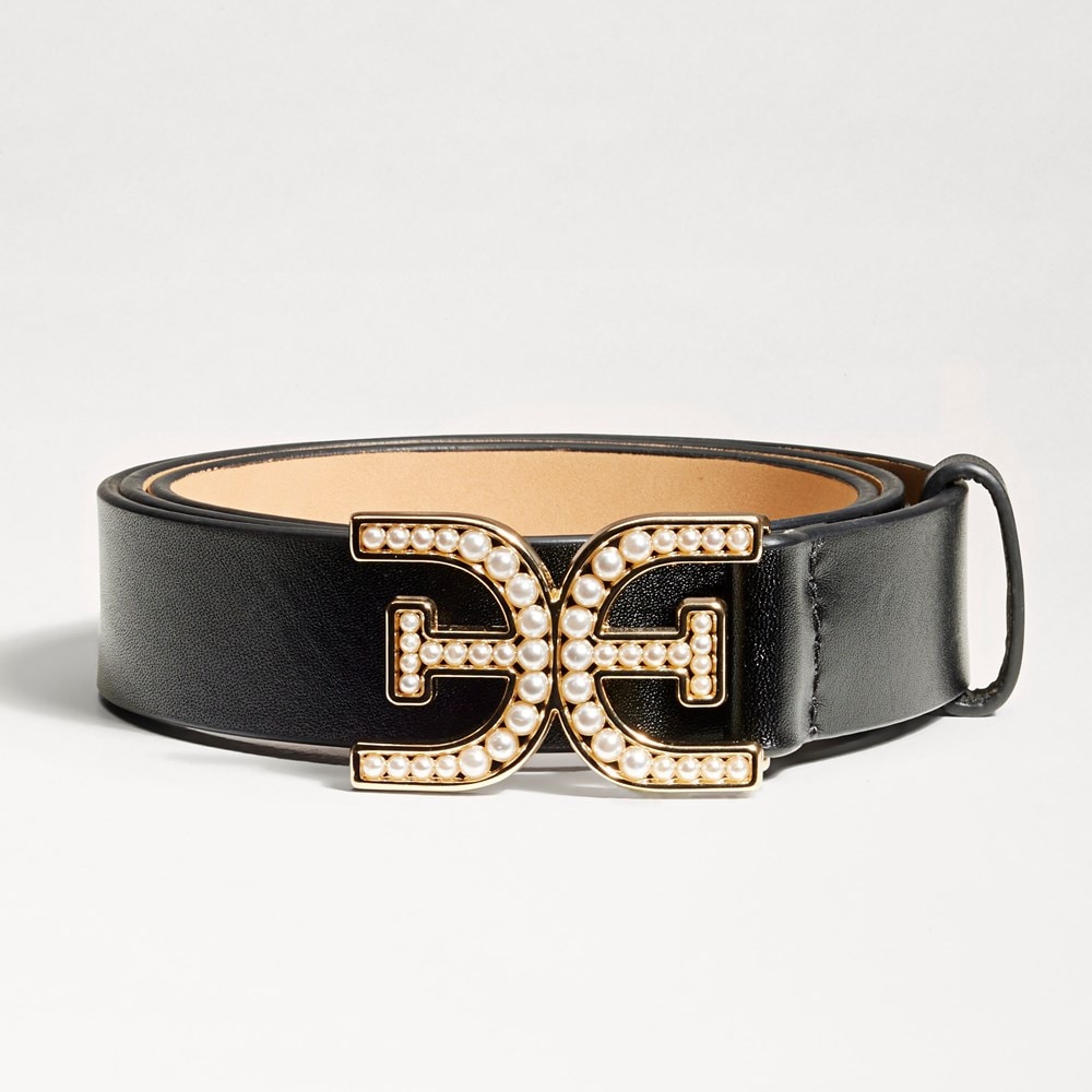 Women's Designer Pearl Clasp Stretch Belt