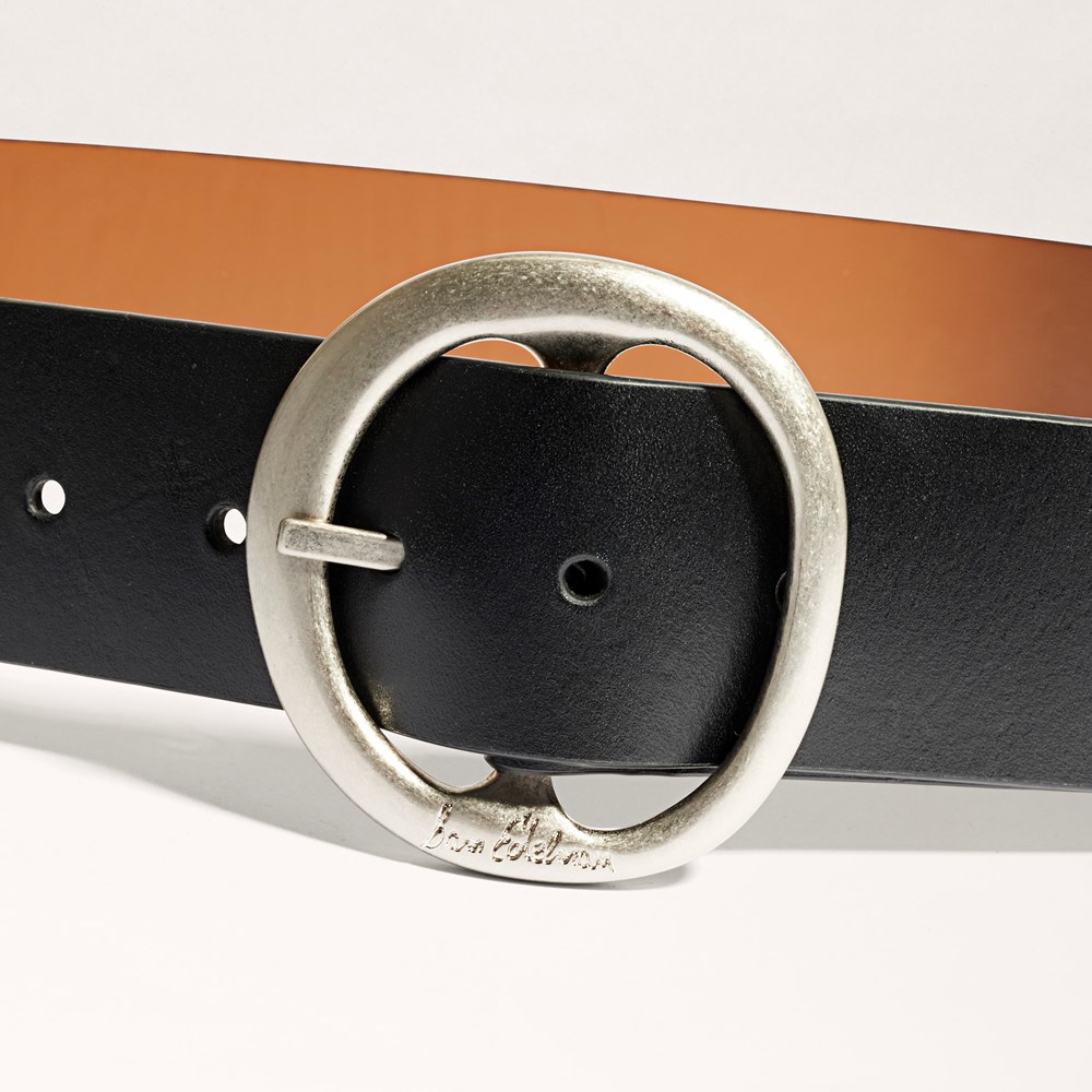 reversible belt with silver buckle