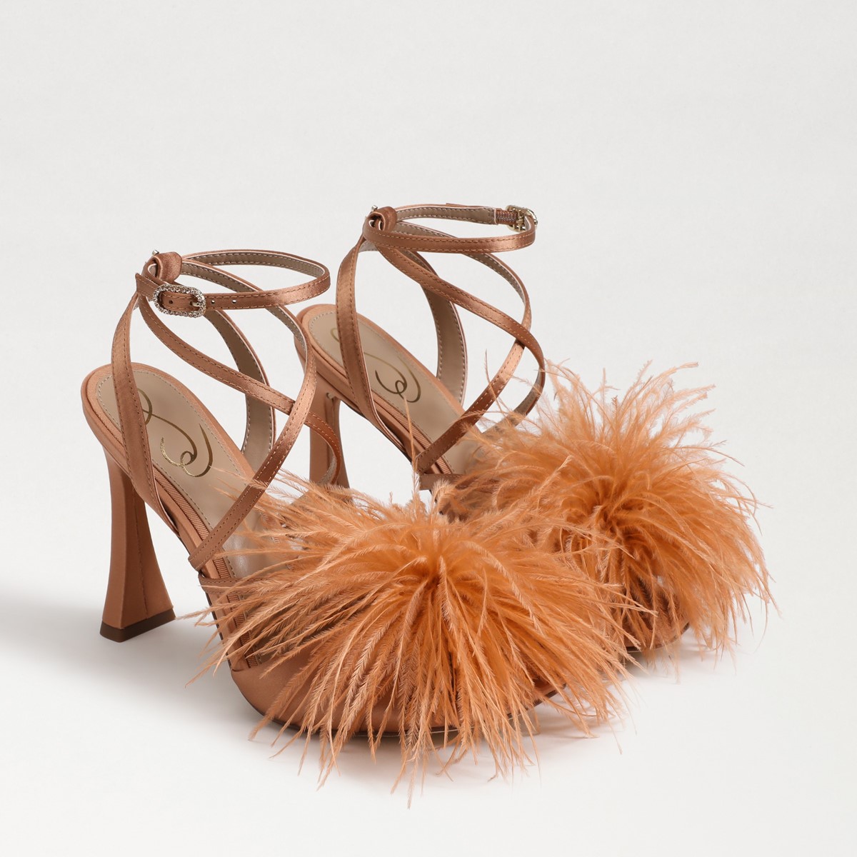 Feather strappy heels outlet