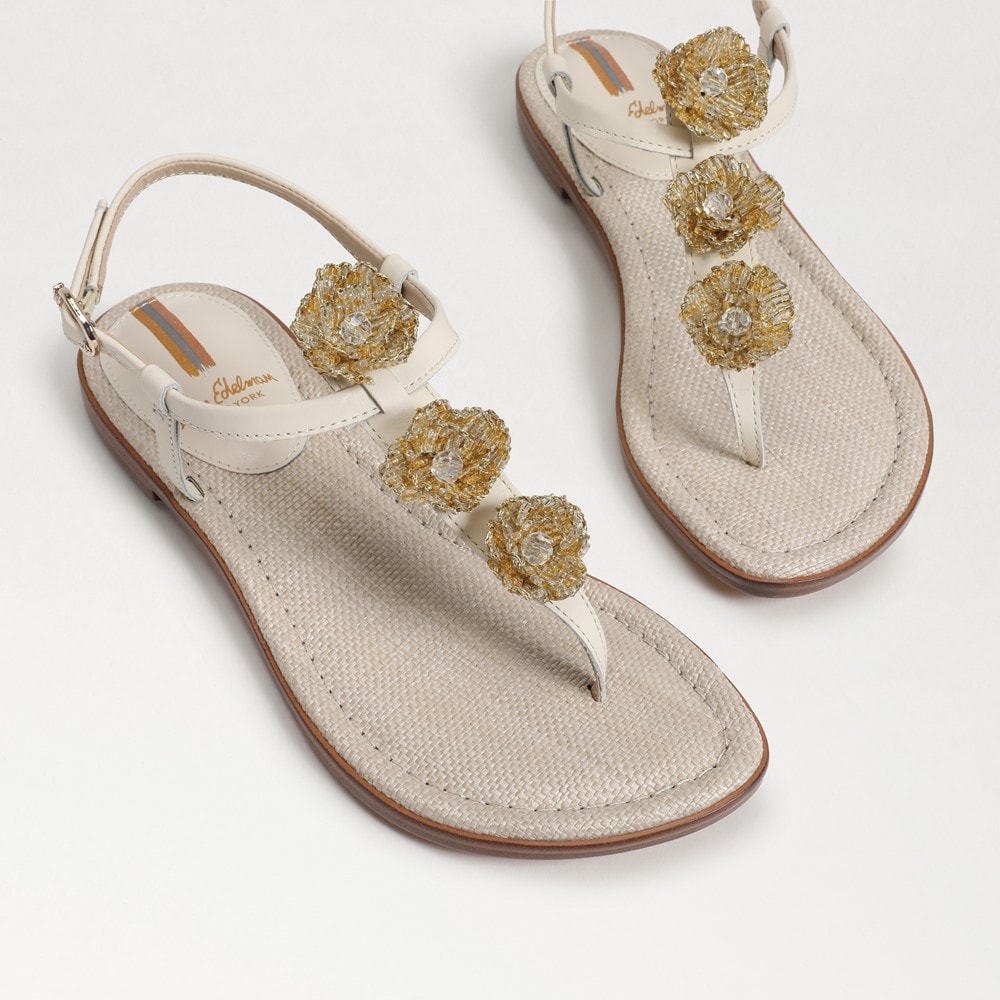 (取寄) サムエデルマン レディース ジジ Sam Edelman women Gigi Bright White Leather Sam Edelman Gigi Flora Thong Sandal | Women's Sandals
