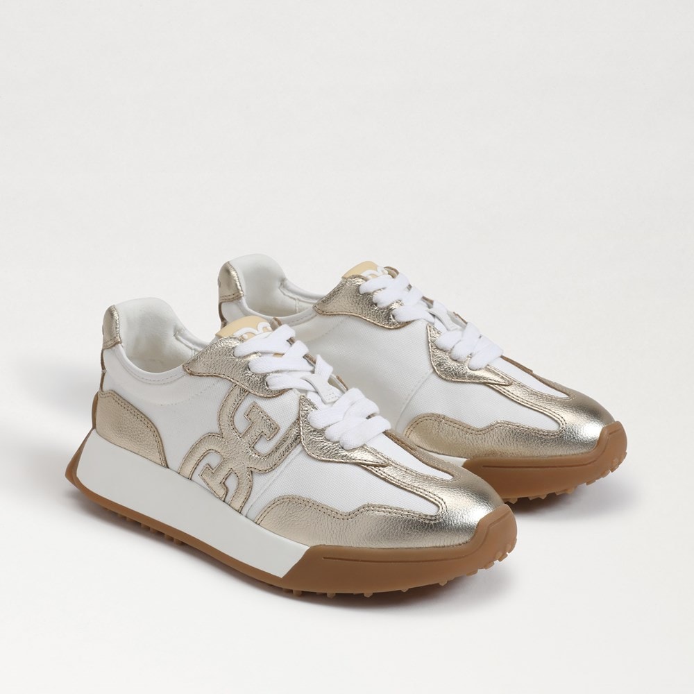 Langley Lace Up Sneaker White/Gold