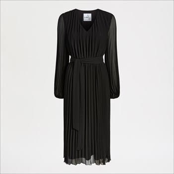 Sam Edelman Long Sleeve Plisse Maxi Dress Black 2