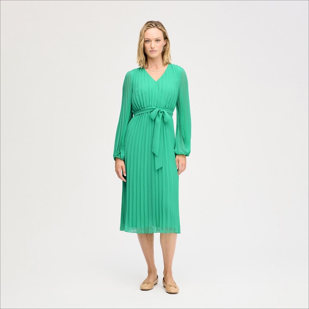 Long Sleeve Plisse Maxi Dress Turquoise