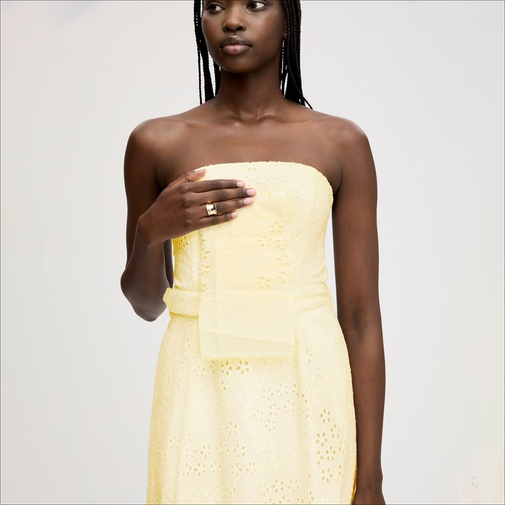 Sam Edelman Strapless Belted Eyelet Midi Dress | Women's Dresses and  Jumpsuits