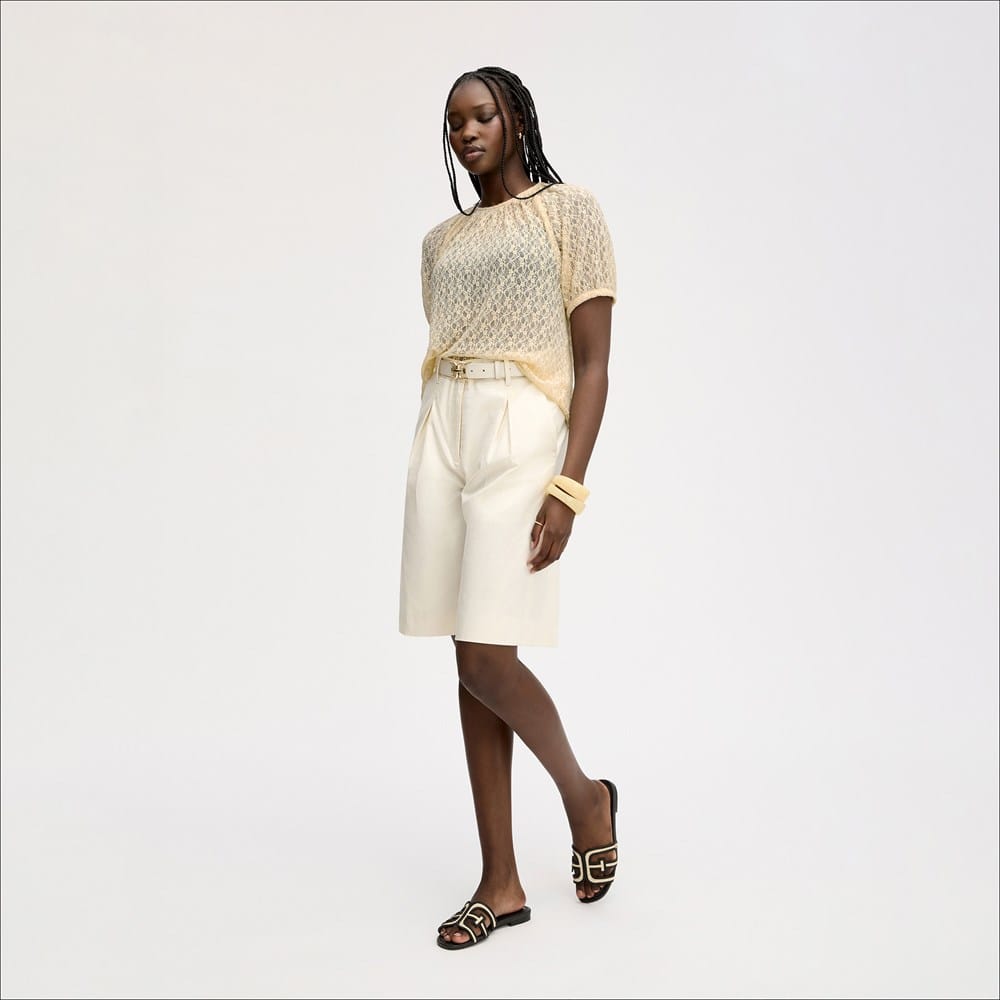 Sam Edelman Stretch Lace Short Sleeve Top | Women's Tops