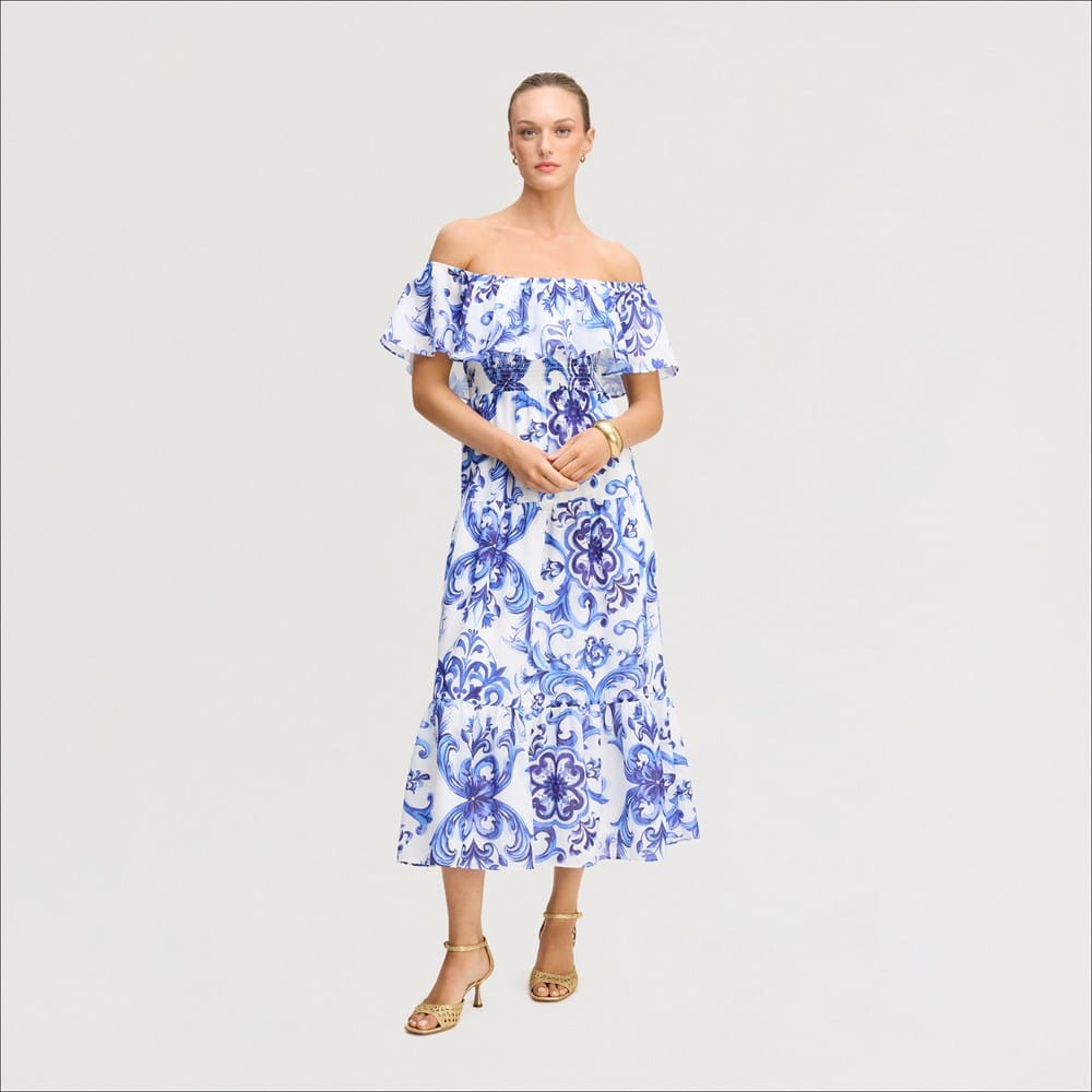 Sam Edelman Off the Shoulder Midi Dress | Women's Dresses and Jumpsuits
