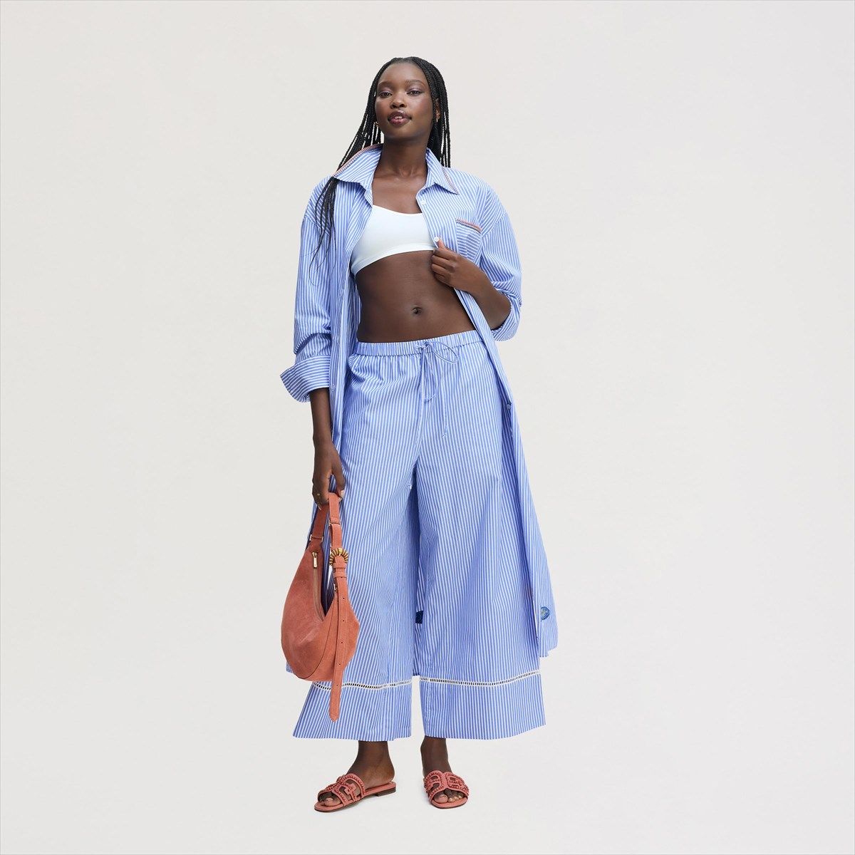 Wide Leg Pinstripe Pant by Sam Edelman