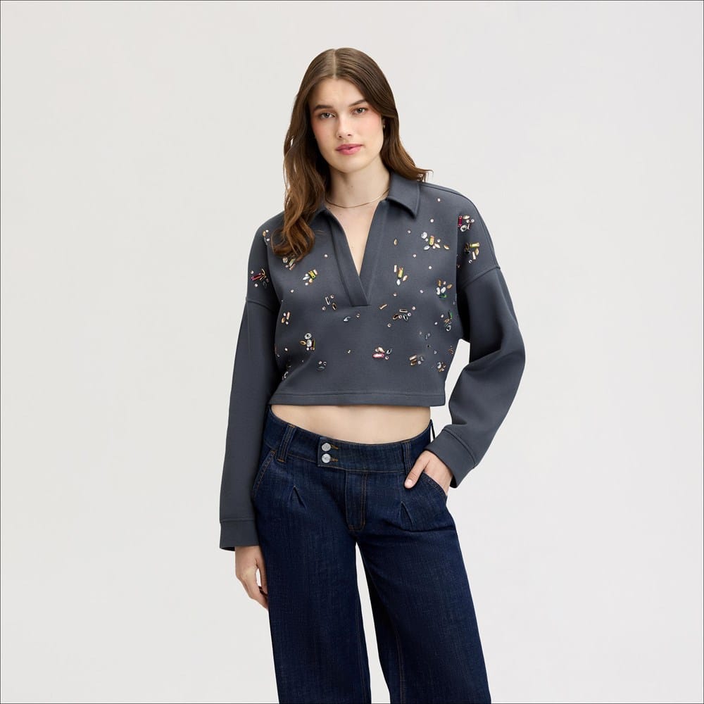 Sam Edelman Embellished Rugby Polo English