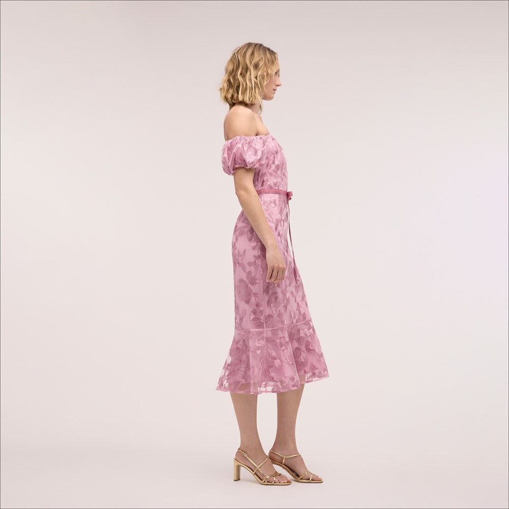 Sam Edelman Leafy Off the Shoulder Midi Dress | Women's