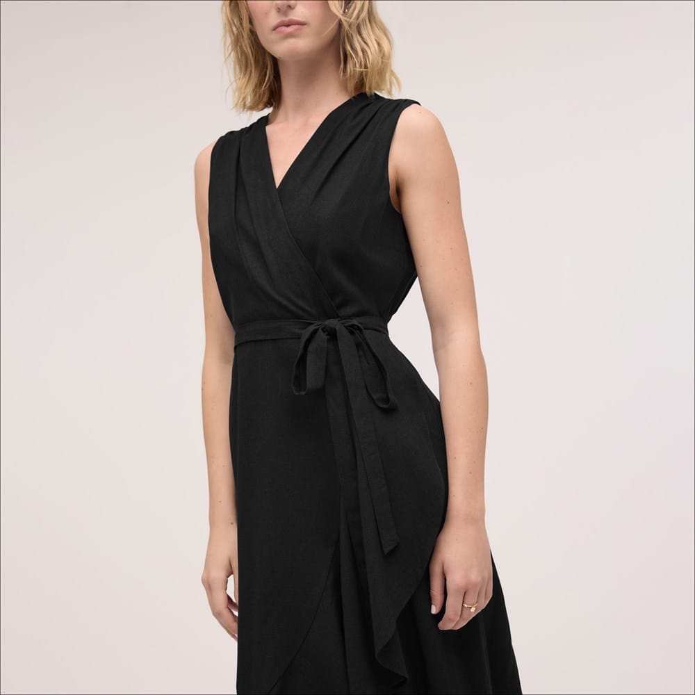 little black dress costumes The Mama Set Linen Wrap Dress main image 0