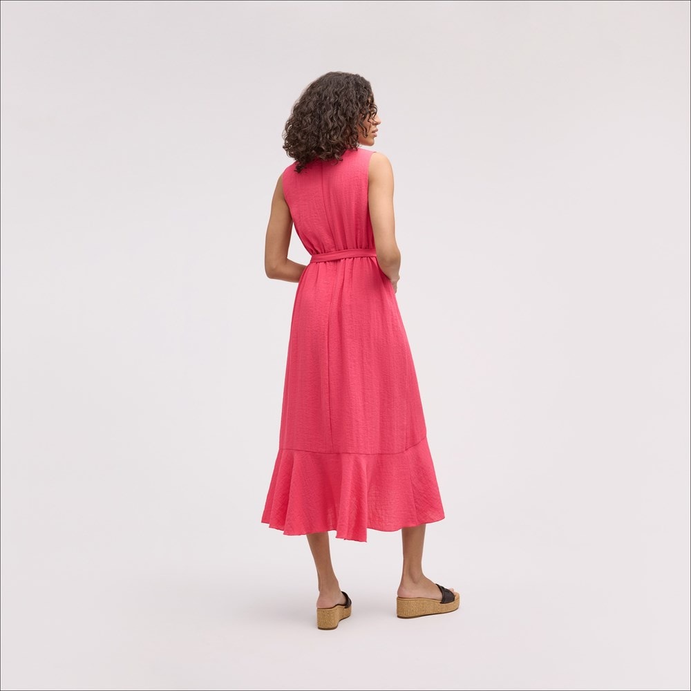 Sleeveless Faux Wrap Maxi Dress - Left