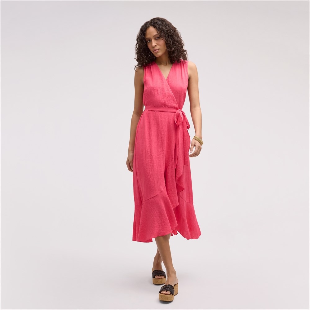 Sleeveless Faux Wrap Maxi Dress - Right