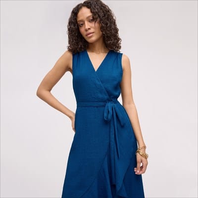 knee length dresses for ladies Raffie | Plum Long-Sleeve Midi Dress with Satin Wrap Skirt main image 0