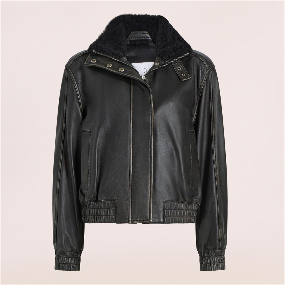 Sam Edelman Stand Collar Leather Jacket | Women's Outerwear