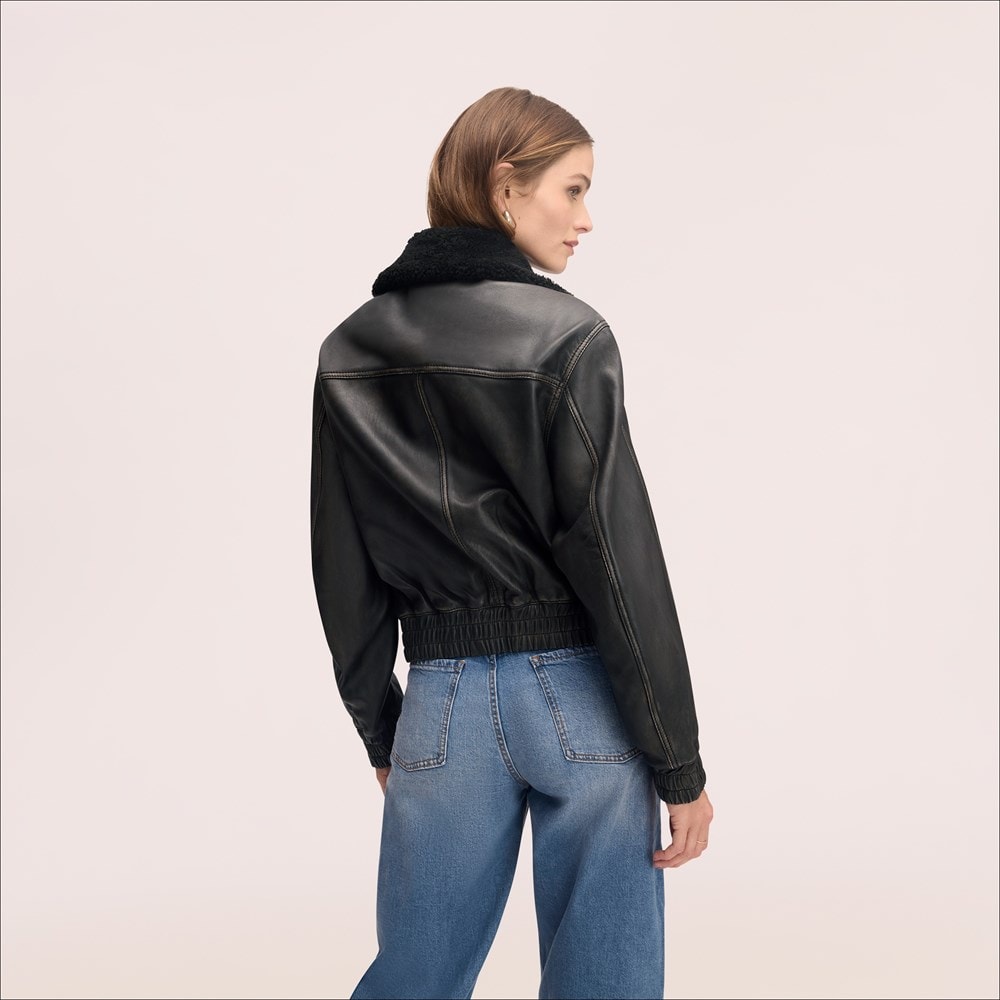 Sam Edelman Stand Collar Leather Jacket | Women's Outerwear