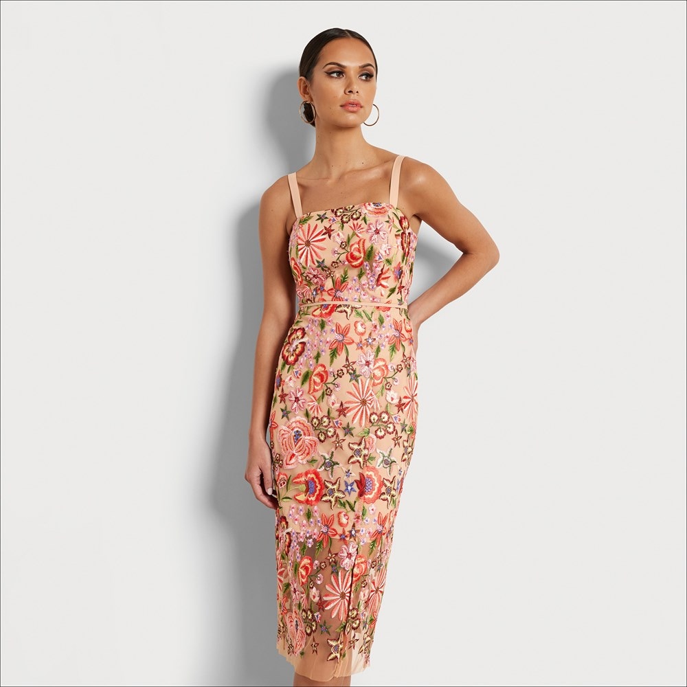 floral cocktail dress