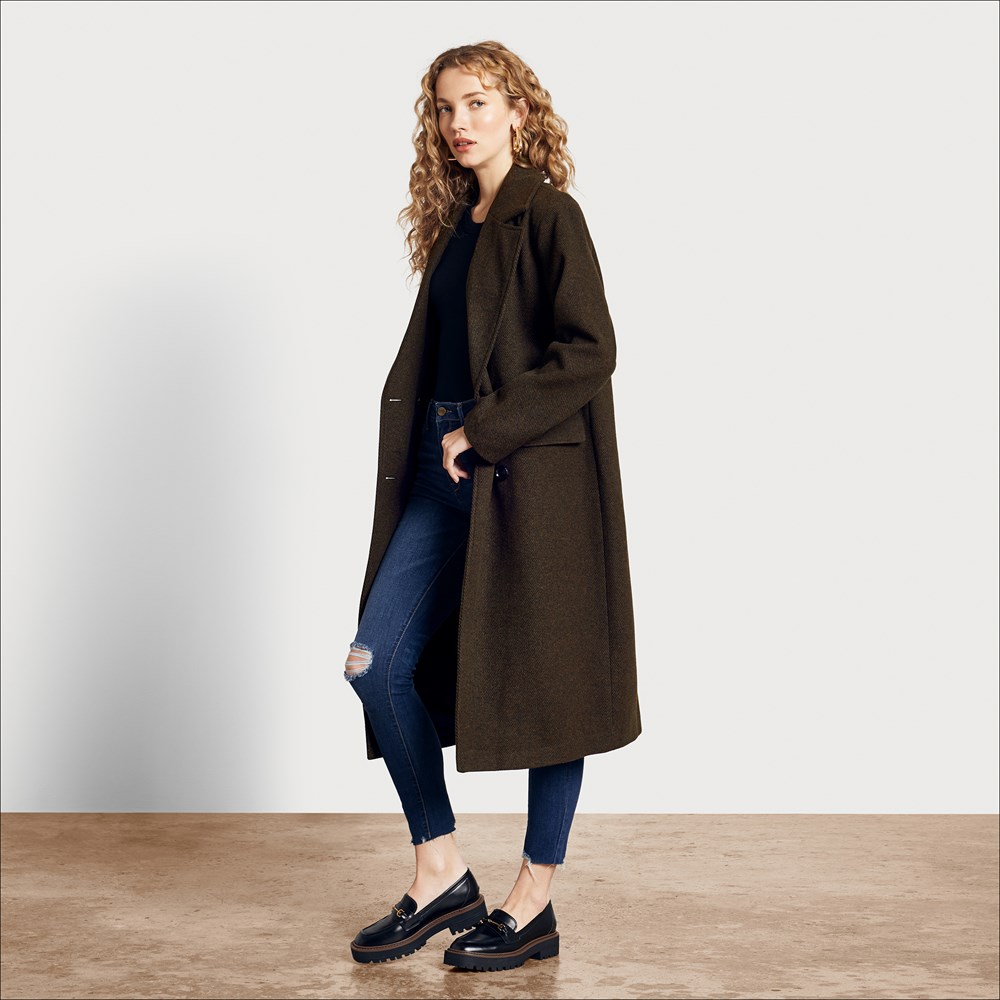 Sam edelman notched cheap collar wool blend coat