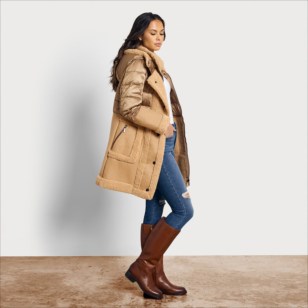 Sam Edelman Faux Shearling Puffer Jacket