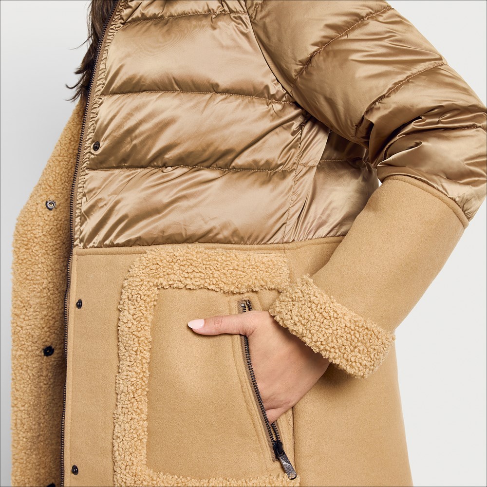 Faux Shearling Puffer Jacket