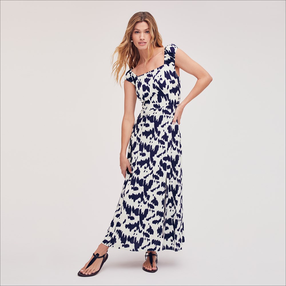 IKAT LACE UP BACK MIDI