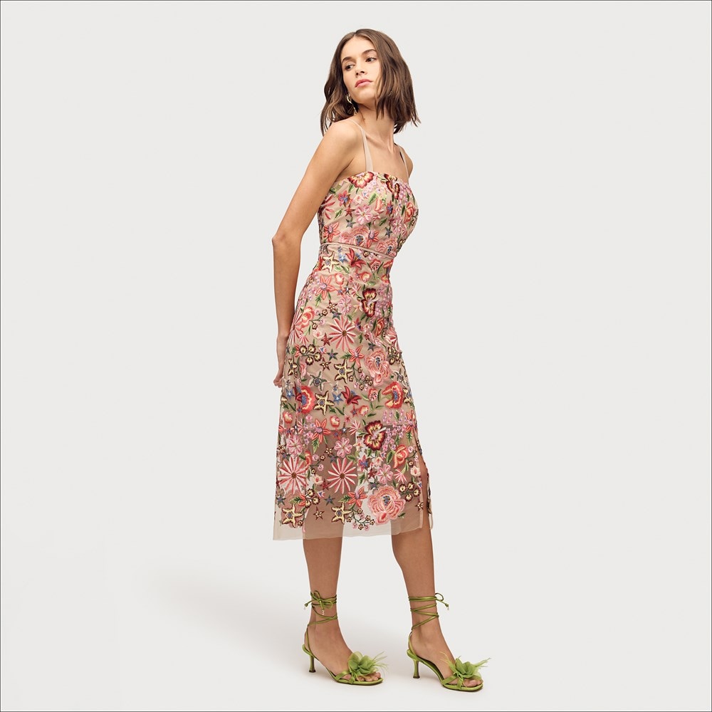 Floral Embroidered Midi Dress Floral Embroidered Midi Dress